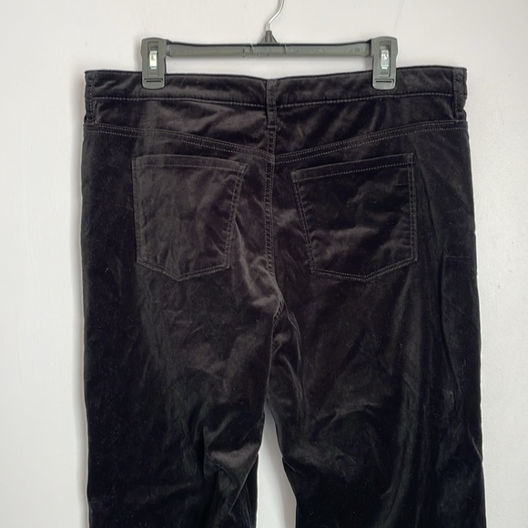 Well Worn Black Velvet Straight Leg High Rise Pants size 14/34 - Picture 10 of 13